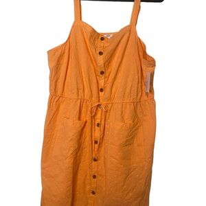 Sonoma dress ties embroidered size 2x midi cotton slip one sleeveless